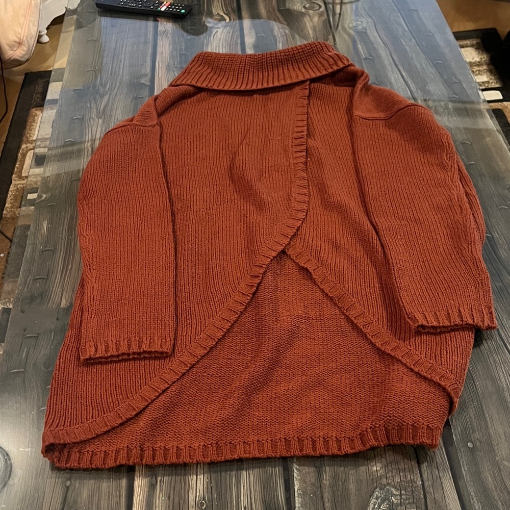 Eclipse Women's Cowl Neck Sweater in Rich Rust